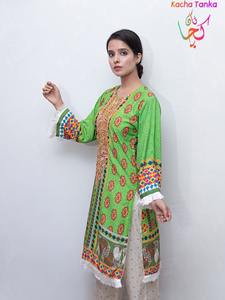 Kacha Tanka Kurti de Lino Bordado para Mujer, Estilo Invierno para Adultos - Estilo India y Pakistán, Disponible - Product Image 2