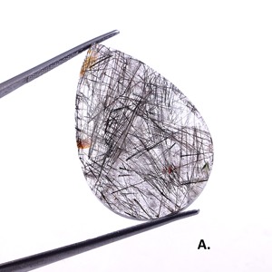 Cuarzo turmalinado Natural, piedra preciosa de pera facetada suelta de corte rosa, tamaño calibrado de 22x32mm para fabricación de joyas, precio al por mayor - Product Image 1