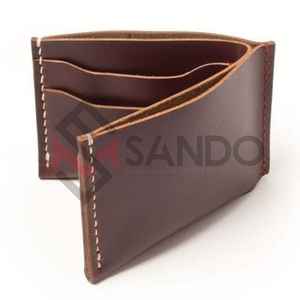 Billetera de cuero con logotipo personalizado para hombre, billetera de cuero genuino 100% auténtico - Product Image 1