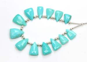 Cuentas sueltas facetadas de turquesa de Arizona, hebra de piedras preciosas de Bella Durmiente Natural, tamaño 8X6MM a 12X8MM - Product Image 5