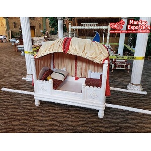 ทางเข้าเจ้าสาวอินเดียที่น่าตื่นตาตื่นใจ Doli สีขาว Doli และ Palki สำหรับเข้าเจ้าสาวทางเข้าเจ้าสาวที่ดีที่สุดกับ Maharani Doli - Product Image 1