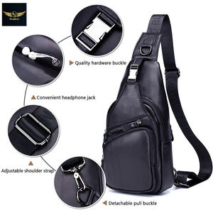 Sac de poitrine en cuir pour hommes Fashion Classic Large Capacity Business Messenger Bag 2023 - Product Image 5