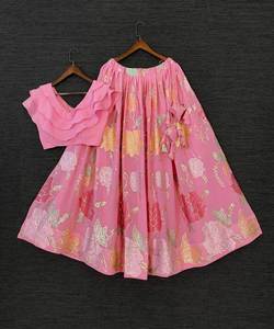 À la mode Georgette beau haut imprimé avec Lehenga fête porter prix de gros Textile vêtement Surat Gujarat ethnique - Product Image 5