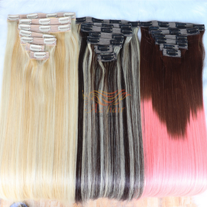 Extensiones de cabello humano con Clip, calidad superior, resaltado, Color rubio, cutícula, pelo natural vietnamita - Product Image 1