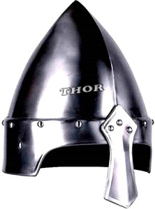 Casco de armadura Medieval, protector de armadura de acero de 18 calibre, longitud ~ plateado pulido - Product Image 3