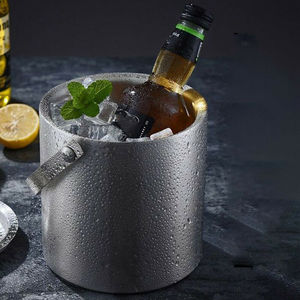 1L Beer Wine Cooler Double Wall Mini Stainless Steel <strong>Ice</strong> <strong>Buckets</strong> <strong>with</strong> <strong>Lid</strong> and Handle Stainless Steel Double Wall Cooler - Product Image 3