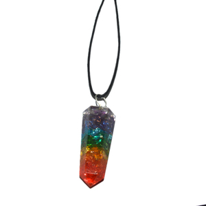 Buy Online Orgonite Rainbow Chakra Healing Point Pendants : Orgonite Rainbow Chakra Healing Point Pendants for Sale - Product Image 1