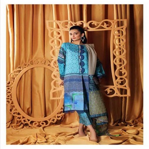 Robe pakistanaise Salwar Kameez pour femmes tenues d'hiver en lin viscose - Product Image 1