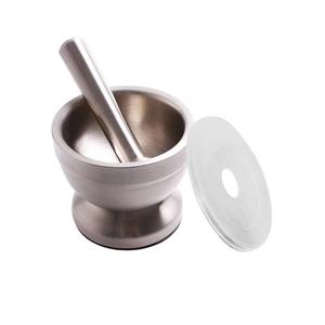 Producto en Oferta, Herramienta para Triturar Jengibre y Ajo, Accesorios de Cocina, Mortero y Maja, Acabado Plateado Antiguo, Molienda Manual - Product Image 6