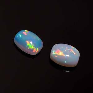 Alta calidad al por mayor de piedras preciosas sueltas 8X10mm facetado blanco Natural ópalo etíope precio de fábrica cojín piedra preciosa - Product Image 2
