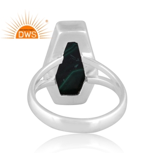 Latest Design Fine Sterling Silver Natural <b>Malachite</b> Gemstone Stackable Ring Jewelry Manufacturer - Product Image 4