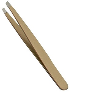 Wholesale Private Label Custom High Quality Slanted Head Eyebrow Clip Stainless Steel Eyebrow Tweezers - Product Image 4