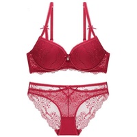 Sexy Spitzen-Bikini-Set mit Vollschalen-BH und Slip für Damen, mit Bügelunterstützung, atmungsaktiv, schnelltrocknend, umweltfreundlich, antibakteriell, tief sitzend