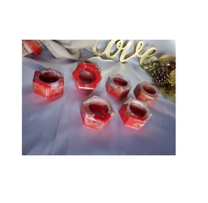 Anneau porte-serviette en résine Unique Love, anneau fait à la main, rond en maille dorée, anneau porte-serviette à vendre - Product Image 3