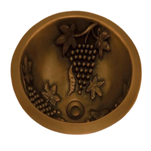 Lavabo de salle de bain de luxe en cuivre encastré floral design - Product Image 1