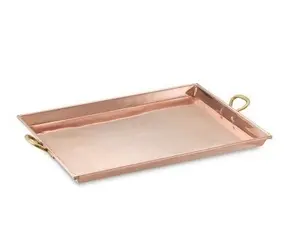 Serving Tray Hotel Supply <b>Copper</b> Antique Best Selling <b>Kitchen</b> Ware Serving Trays With <b>Handles</b> - Product Image 1