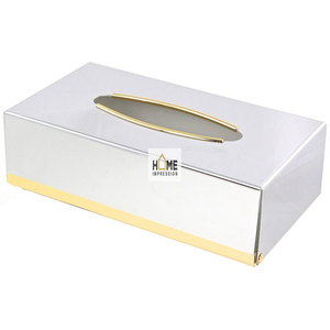 Boîtes à mouchoirs en métal blanc et or Cadeaux promotionnels de mariage en gros Boîtes à mouchoirs pour fournisseurs en gros - Product Image 1