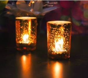 Shining Orange light Glass candle votive <b>holder</b> with Glass Votive Candle <b>Tealight</b> <b>Holders</b> at lowest price - Product Image 2