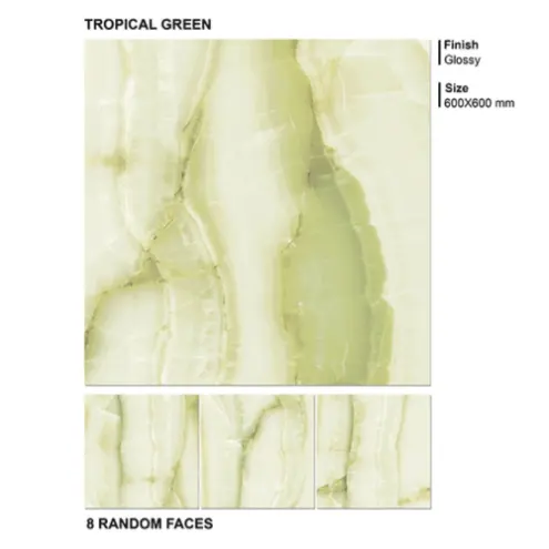 Tropical Green-Baldosas de porcelana de 24x24 pulgadas, en elegante variedad de tonos en brillante, utilizado para decorar el Interior del salón