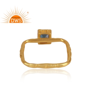 Anillo apilable de piedras preciosas de Topacio Azul Londres Natural de Plata de Ley 925 para fabricante de joyas de mujer - Product Image 4