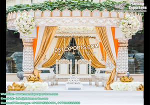 Conjunto de Mandap redondo tallado de fibra de boda, Mandap de fibra de boda de última forma redonda, Mandap de fibra dorada para boda majestuosa, Reino Unido, EE. UU., Canadá - Product Image 4