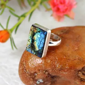 Bague de fiançailles en pierre précieuse en forme de coeur pour femmes lavande naturelle Druzy larme pierres bijoux de mariage fabrication de bijoux en gros - Product Image 1