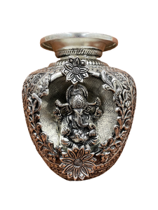 Lota de Metal Plateada Hecha a Mano para el Señor Ganesha, para Rituales Religiosos Hindúes, Kalash de Metal para Bebidas, Decoración del Hogar - Product Image 6