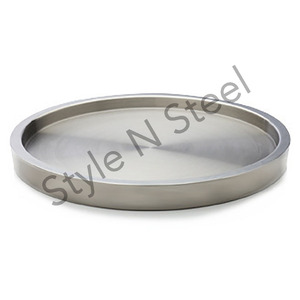 Plateau de service de barre rectangulaire d'estampage en métal, double paroi en acier inoxydable - Product Image 1