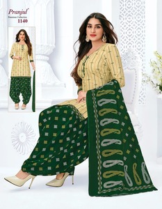 Combinaison décontractée Salwar avec Dupata pour femmes, vêtement en coton, conception imprimée, ensemble de matériel fait à la main, exportation royale - Product Image 6