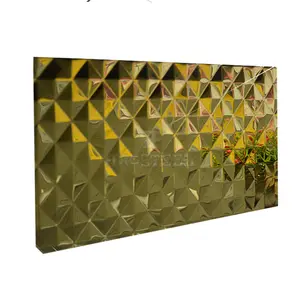 Wall Decor Mirror Sheet Decoration Gold SUS 304 Diamond Stamped Stainless Steel ASTM Embossed Stainless Steel Plates 304 BA