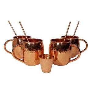 Ensemble de tasses à mules en cuivre de Moscou tasses à boire saines en cuivre pur pour la maison, les bars, les fêtes et les restaurants. - Product Image 2