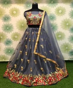 Vêtements de fête georgette broderie avec travail de la pierre lehenga choli avec dupatta vêtements de mariage prix de gros vêtement ethnique apparelgarment - Product Image 5