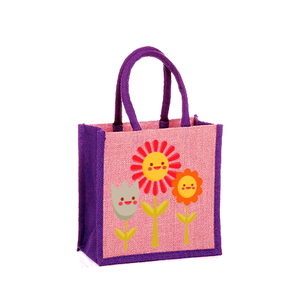 Bolsas de compras de yute teñidas biodegradables con logotipo impreso personalizado y Asa de cinta de algodón - Product Image 4