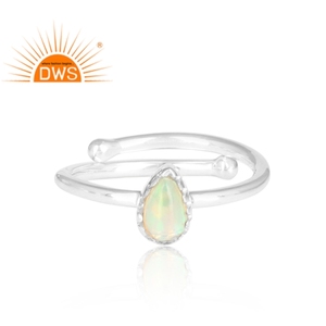 Glorious Ethiopian Opal Gemstone <b>Adjustable</b> <b>Ring</b> 925 Silver Jewelry Supplier Classic Collection - Product Image 2