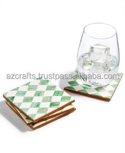 Posavasos de madera de acacia y resina de estilo clásico de diseño personalizado para bebidas para café, té, oso embalado en cartón - Product Image 6