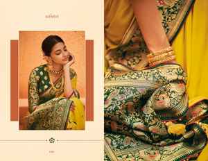 Kimora Boutique diseñador de los hombres de alta calidad pura Paithani seda bordado Sarees moda boda fiesta desgaste tarifa al por mayor - Product Image 5