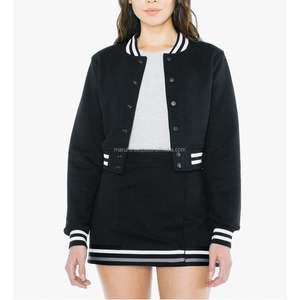 High Quality Eco-Friendly Breathable MSWCVJ3 Wool/Polyester Regular Black Body Winter College <b>Girls</b> <b>Varsity</b> <b>Jacket</b> for Women - Product Image 1