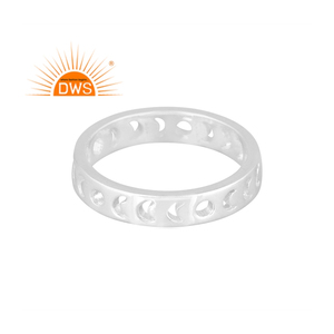 925 Fine Sterling Silver Handmade Rising Moon Band <b>Ring</b> For Women Silver Jewelry Manufacturer - Product Image 2