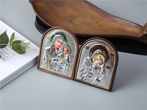 Decoración religiosa de aleación de aluminio, recuerdo religioso de los iconos de la Iglesia de Jesús, Santa María - Product Image 6