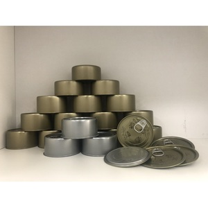 กระป๋องโลหะ2ชิ้นทนทานพิมพ์โลโก้แบบกำหนดเองสีดำสำหรับเนื้อผลไม้ทูน่าส่งออกไปยังเวียดนามสำหรับเทียน - Product Image 1