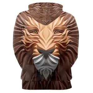 Mountain Adventure lion sweatshirts hoodies jacket 3d animal wolf printed hoodies for men