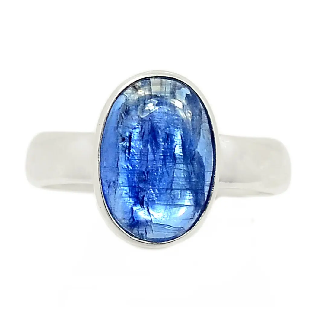 Cincin Kyanite Asli Dalam 925 Perak Murni dengan Harga Termurah Dalam Stok Jumlah Besar Oleh Grosir India