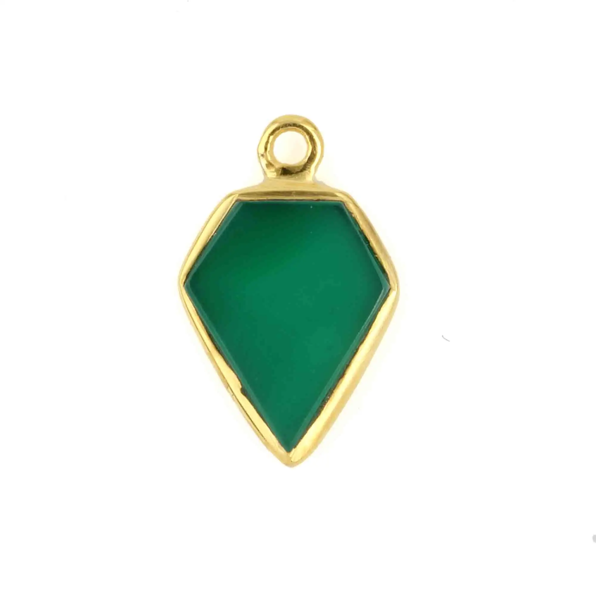 2023 Best Quality 925 Sterling Silver Natural Green Onyx Gemstone Popular Designer Gold Plated Charms Pendant For Women Jewelry