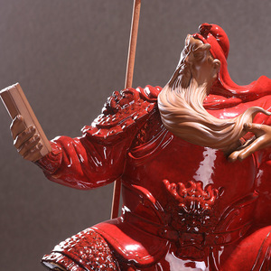 Dehua fábrica al por mayor de Color rojo de lujo porcelana Patung Guan Yu Ceamics Guan Yu estatua - Product Image 2
