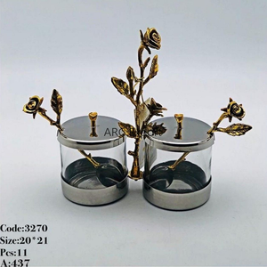 ชุดชามโลหะเคลือบสีทองรูปทรงสับปะรดออกแบบ3ชิ้นชามเสิร์ฟอาหารและผลไม้ - Product Image 2