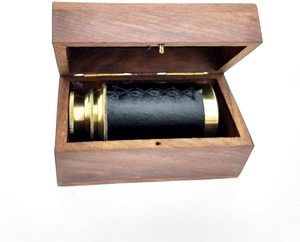 Telescopio náutico de latón de mano de 6 "con caja de madera - Product Image 2