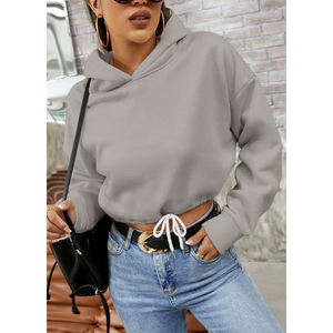 GAF Wholesale Fitness Women's Workout Gym Hoodies Custom Athletic Women Slim Fit Casual Stylish Cropped Hoodie - Product Image 4