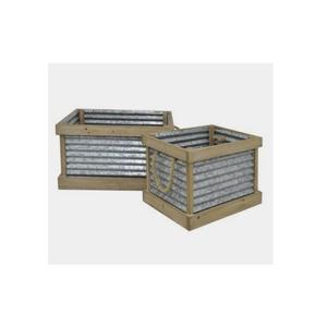 Jardinières à logo personnalisé vente en gros, jardinières de jardin modernes faites à la main élégantes en métal enduit de P. Double décoratif unique et élégant - Product Image 3