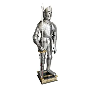 Exclusive Stainless Steel Templar Armour Suit Battle Warrior Full Body Armour Silver Antique Medieval Warrior Costume Suppliers