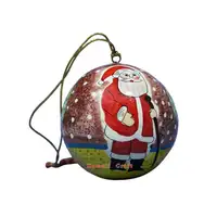 手作り紙張り子サンタデザイン手描きクリスマスデコレーションつまらない卸売ボール
